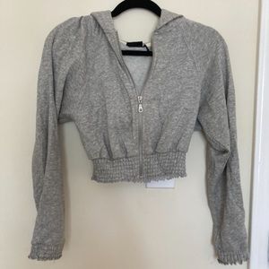 urban outfitters cropped gray hoodie